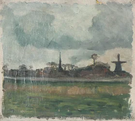 Landscape with Windmill and Church